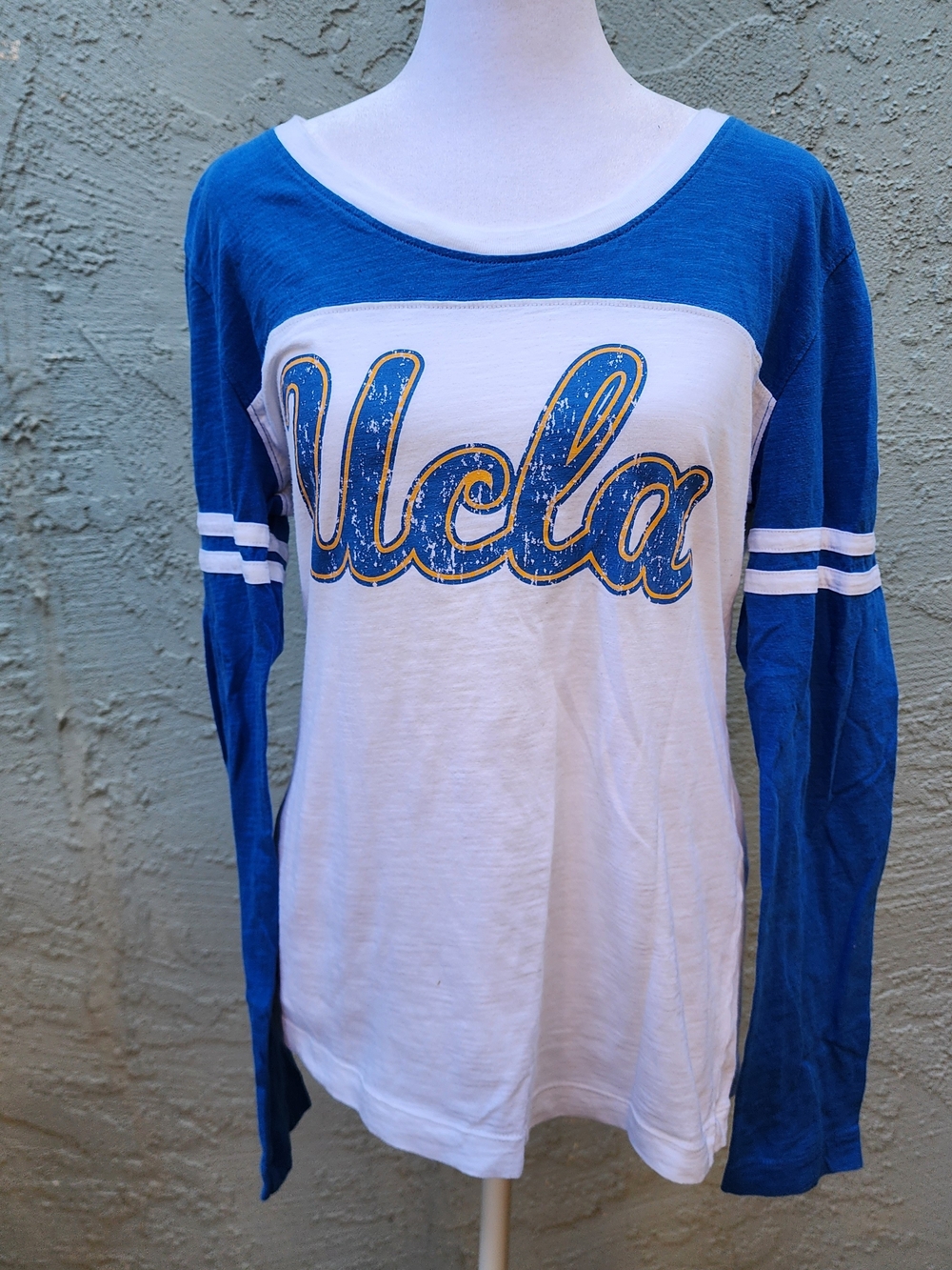 Colosseum UCLA Bruins Colorblock Long Sleeve Varsity Tee Shirt Women's [L]